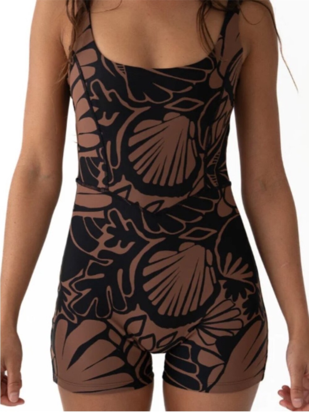Salted Swim Contour Body Suit Coco Shell Tropical Bodysuit Large One Piece